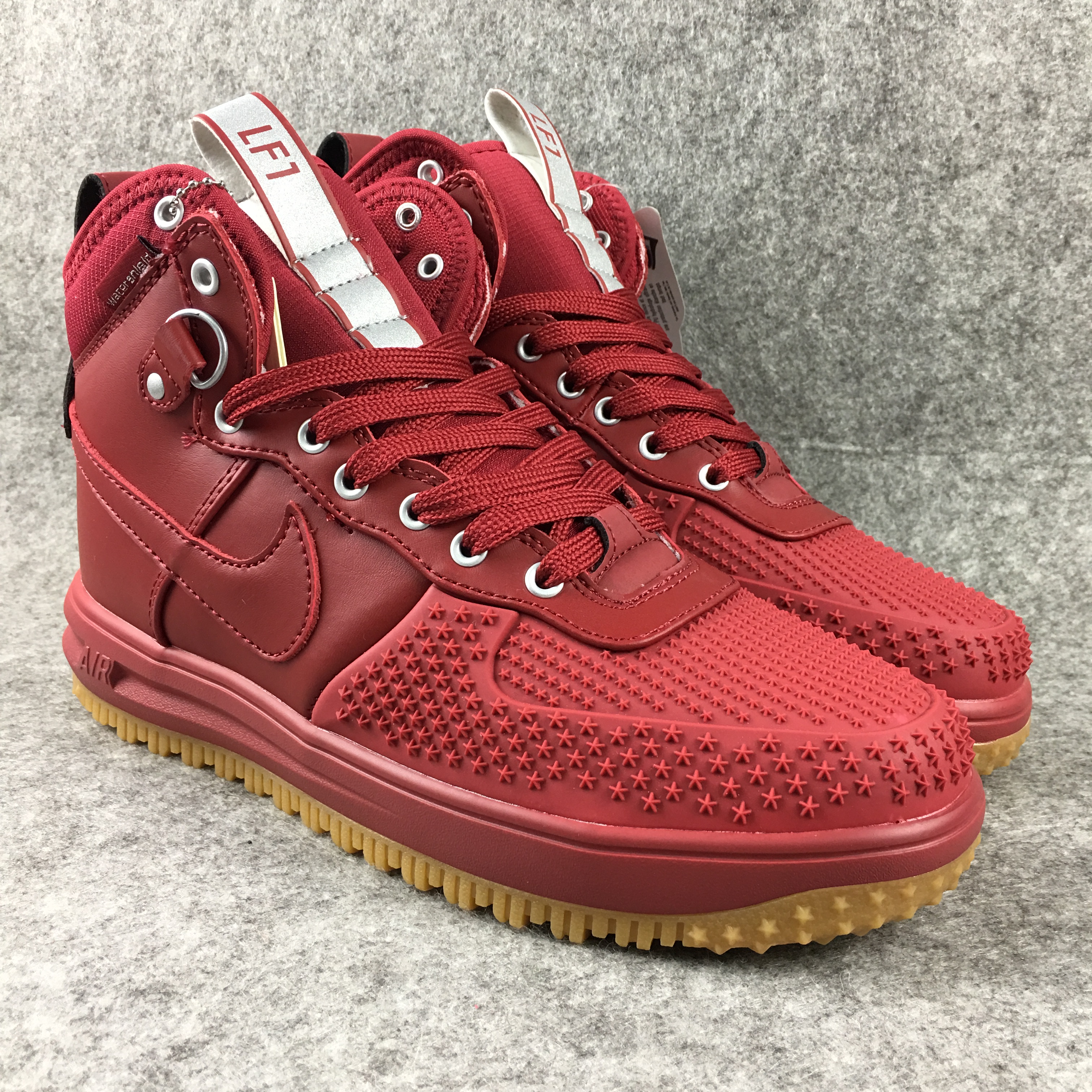New Nike Lunar Force 1 High All Red Shoes